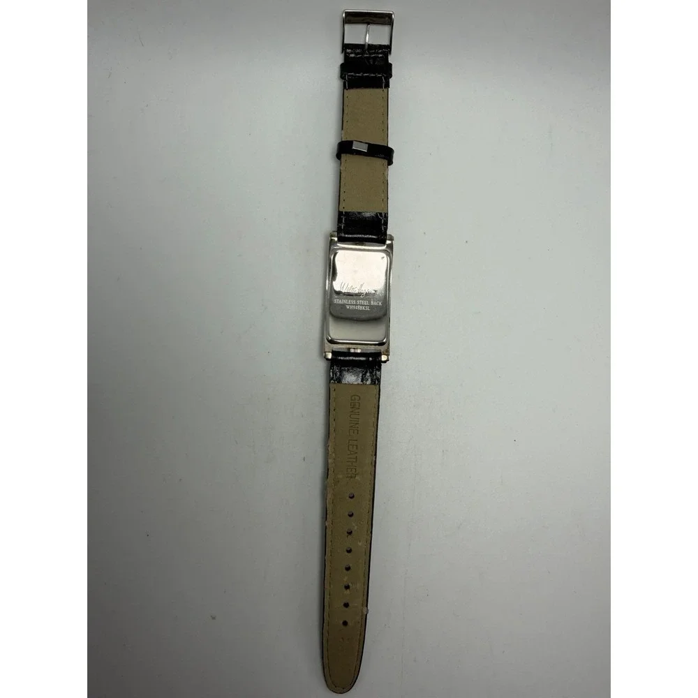 Walter Hagen WH948BKSL Dual Time New Batteries Ladies Tank Watch 23MM 7.75